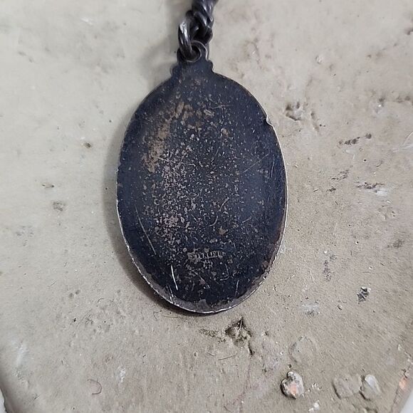 Antiquated Saint Christopher Sterling Silver Pendant & Chain - Picture 5 of 8